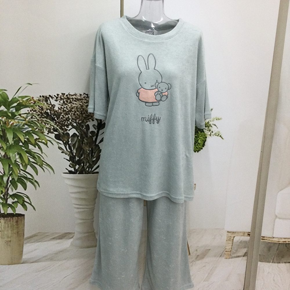 タオルに包まれている様な着心地が最高！半袖＋８分丈パンツでお風呂上り涼しい～～♪