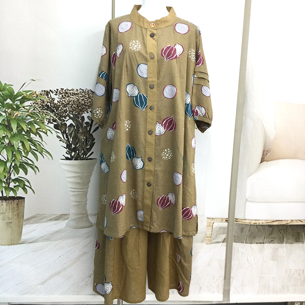 ゆっくり、らく～に着れるセットアップ綿麻のさらりとした着心地が良いですよ♪